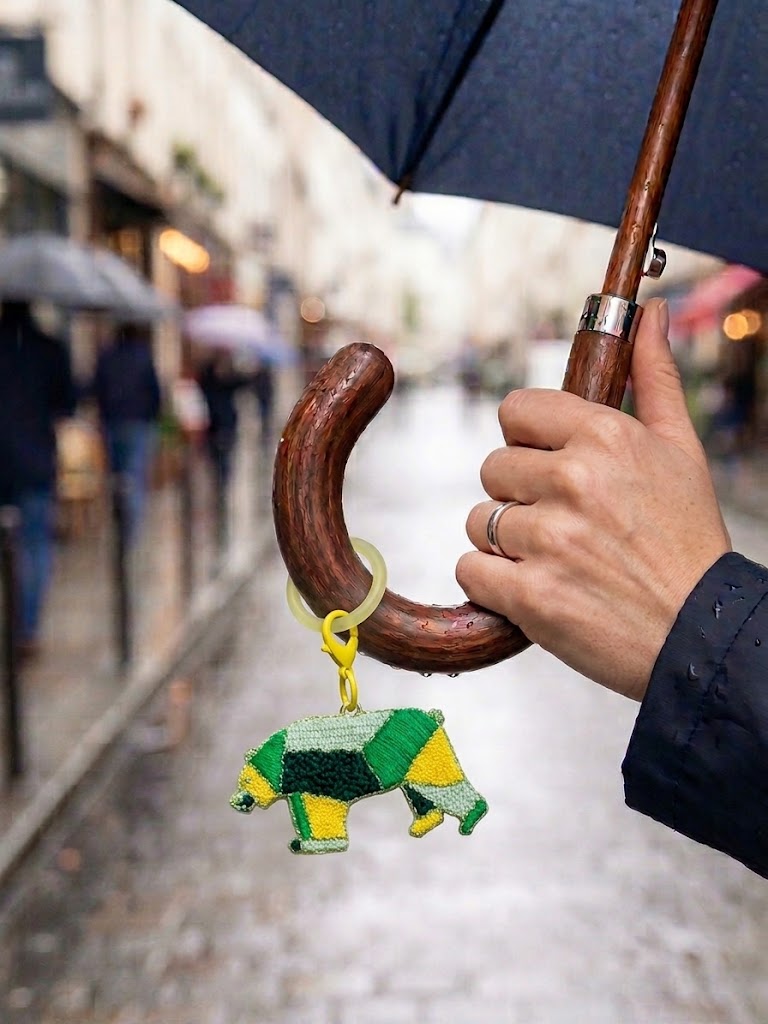 空色のクマのマーカー　（傘、チャームに付けて）