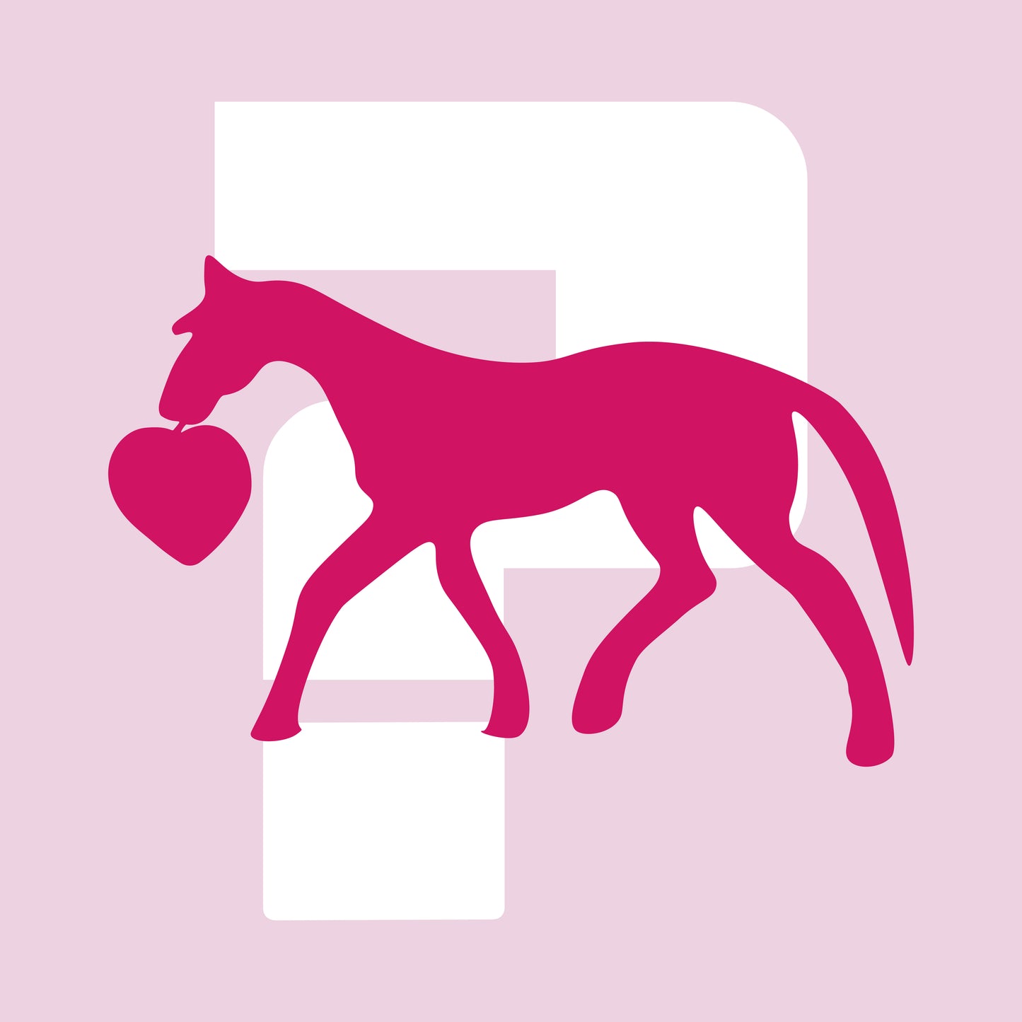 【ハート付き!】空色の馬ブローチ
