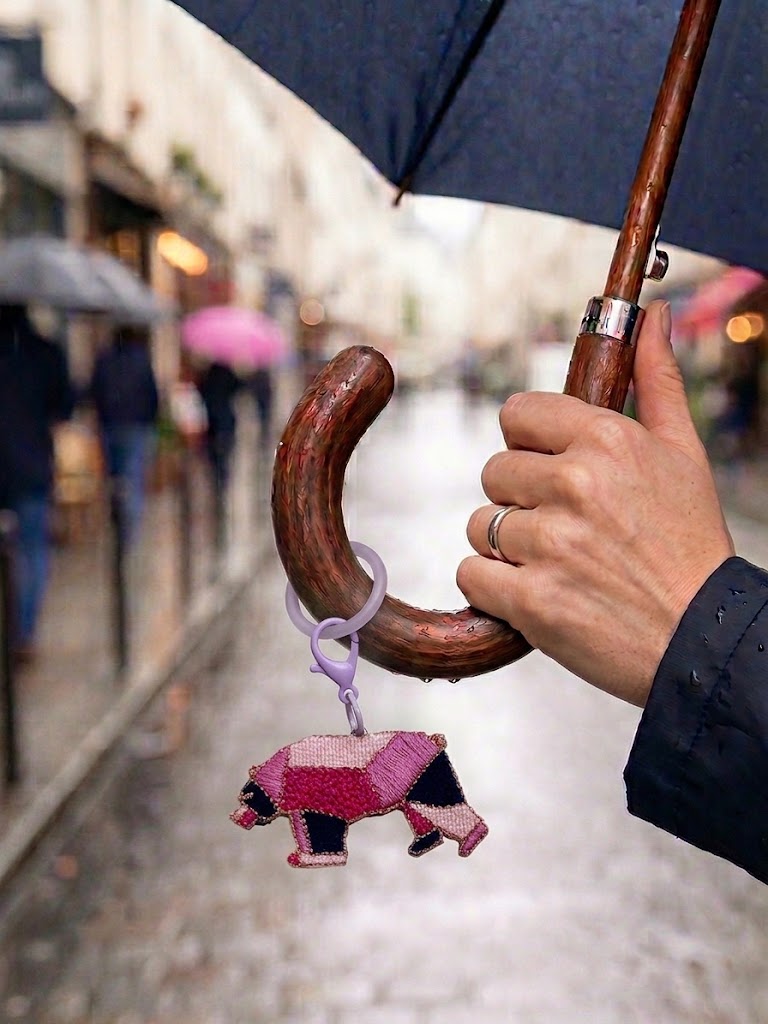 空色のクマのマーカー　（傘、チャームに付けて）