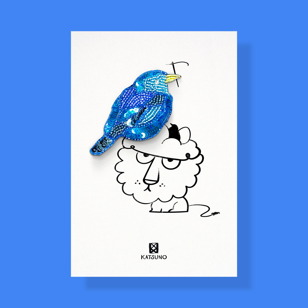 刺繍キット【青い鳥】